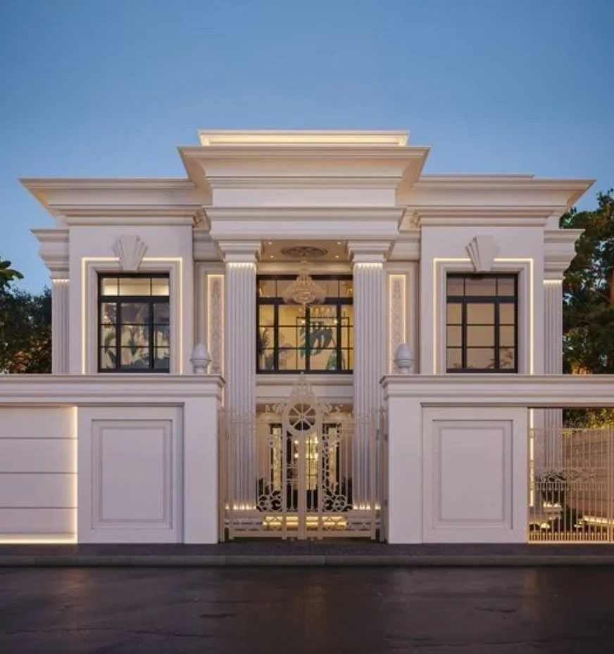 تصميم فيلا سكنية بطابع كلاسيكي